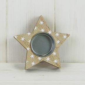Wooden Star Tealight Holder detail page